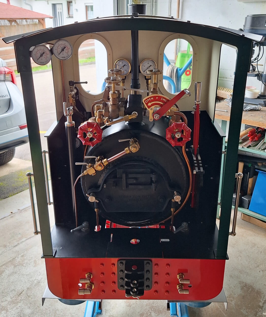Back View of the Cab - Bracket with Gauges Top Left